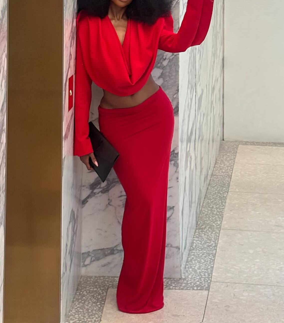 Red Shoulder Pad Retro Suit