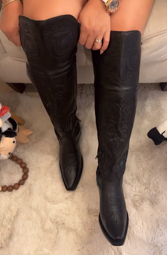 SUKY Cowhide Leather Boots