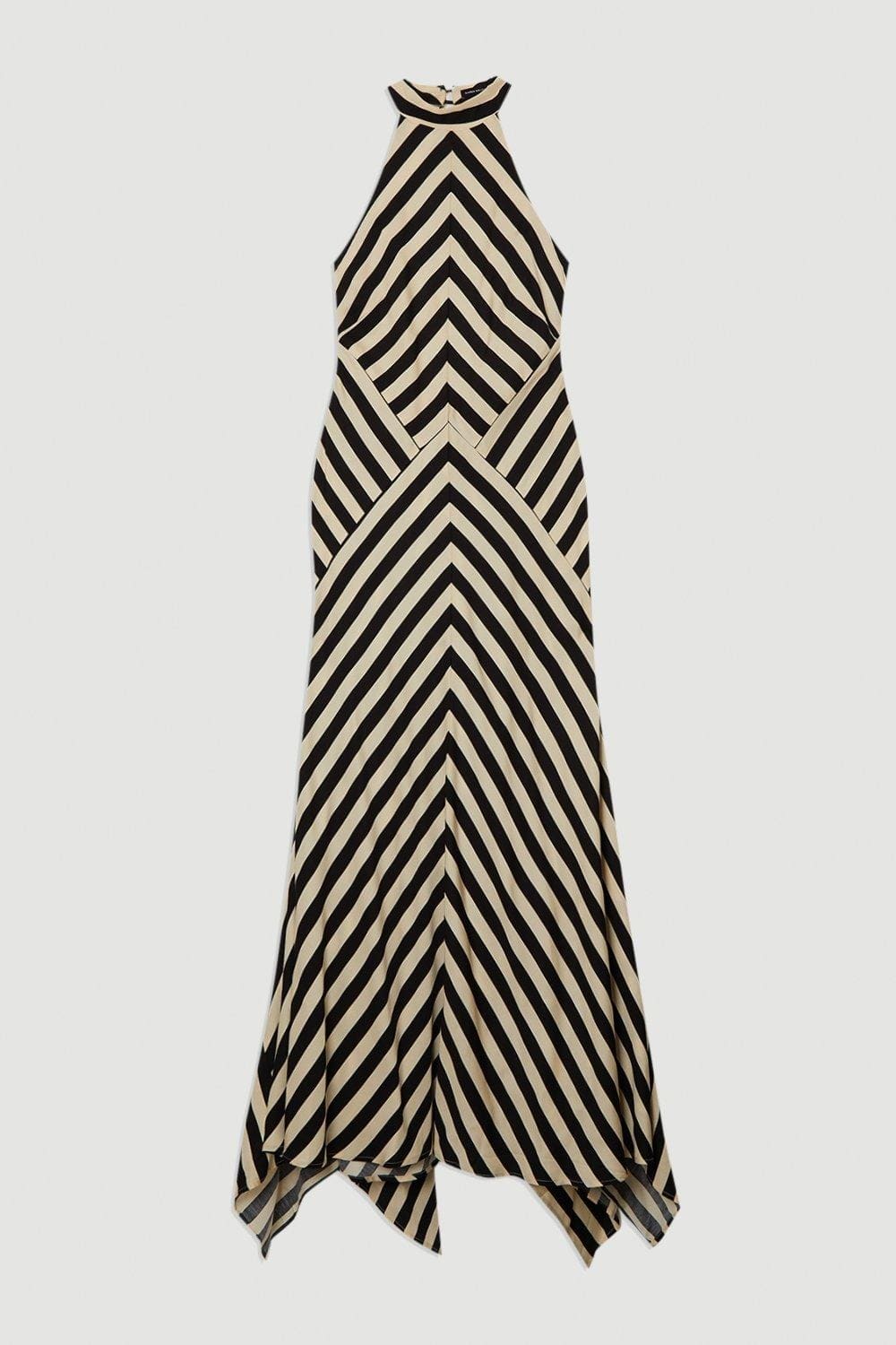 Zebra - Print Halter - neck Maxi Dress