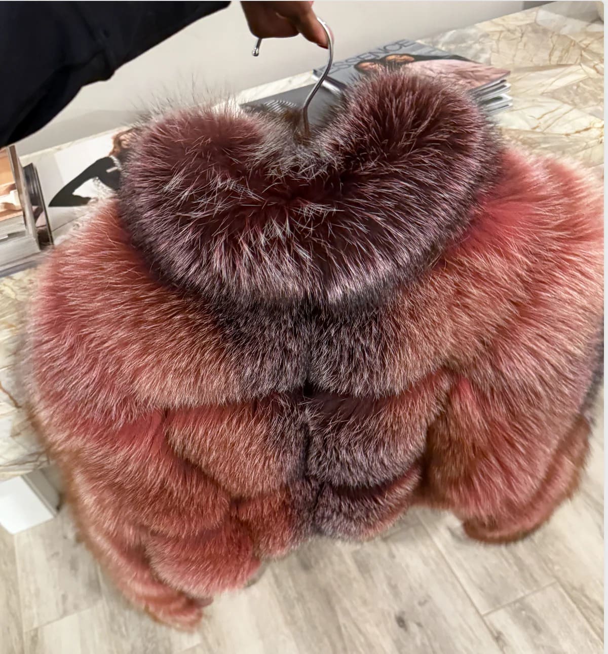 Cropped Fox Fur Jacket