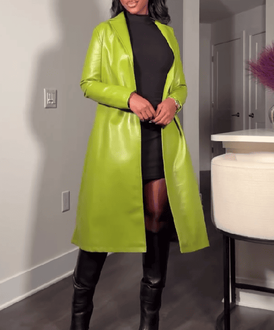 Genuine Leather Trench Coat