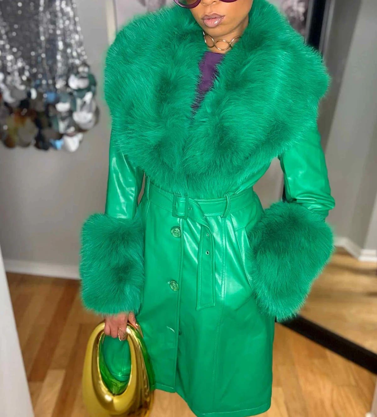 Snow Queen Faux Leather Jacket