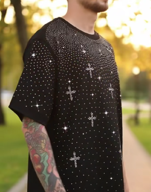 Rhinestone Cross T-Shirt