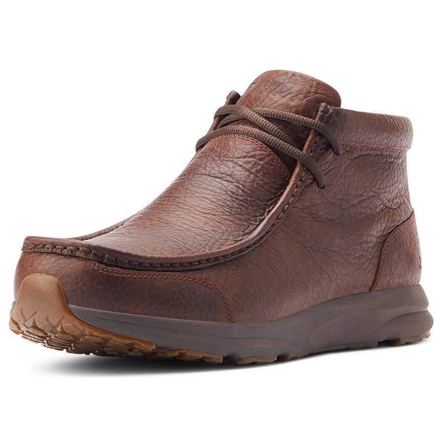 Distressed Leather Moc Toe Hybrid Chukka Boots