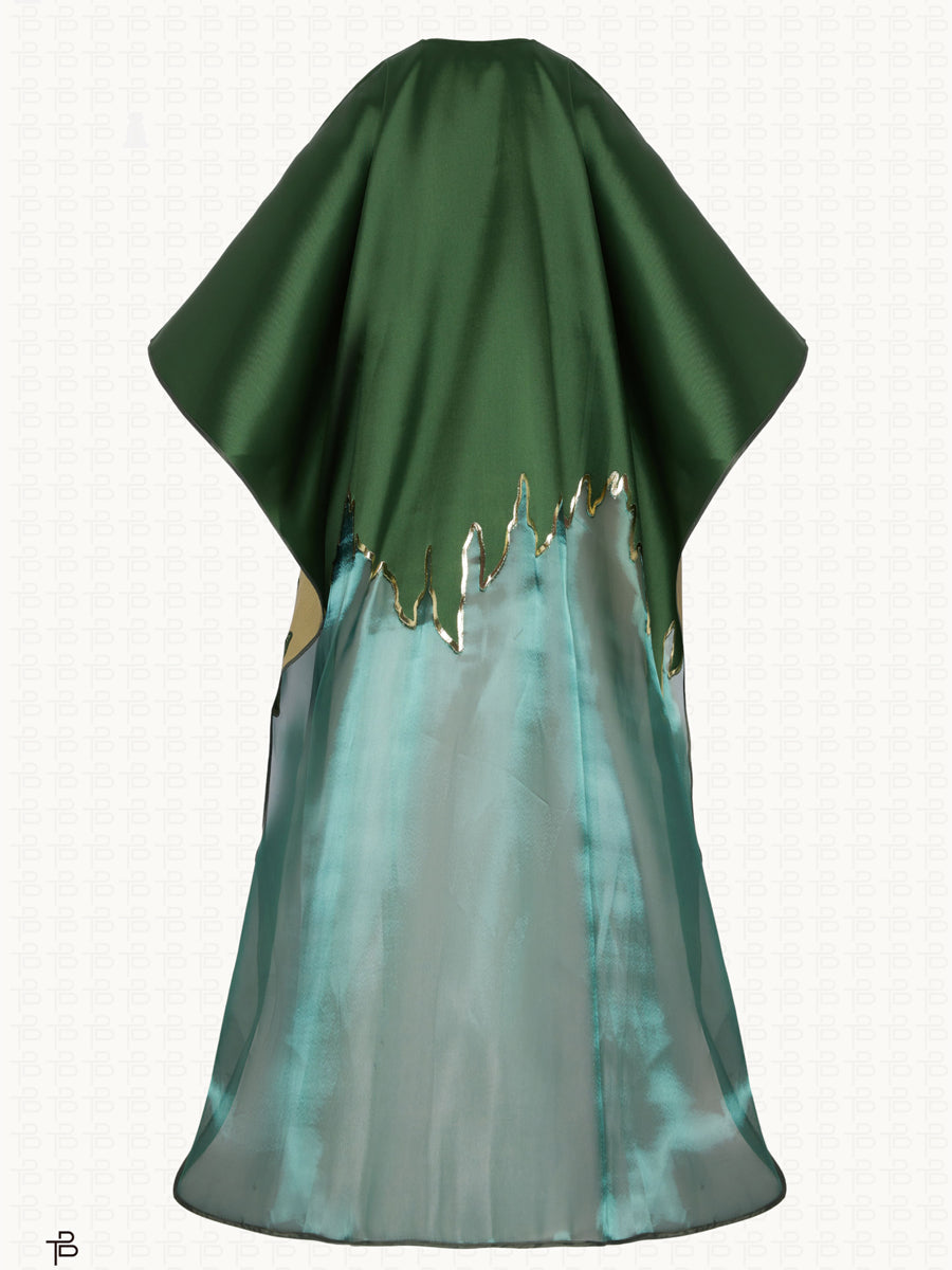 Split Neck Loose Printed Maxi Dress