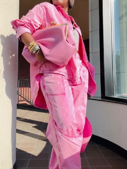 Pink Denim Suit