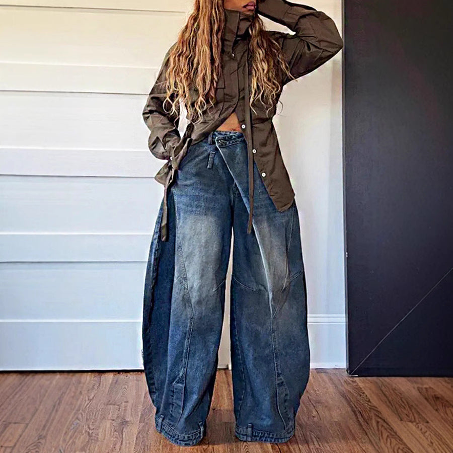 Pop Vintage Distressed Washed Jeans