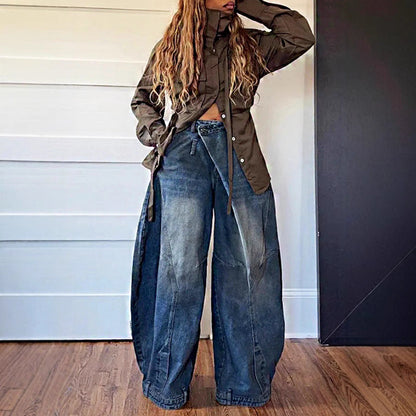 Pop Vintage Distressed Washed Jeans