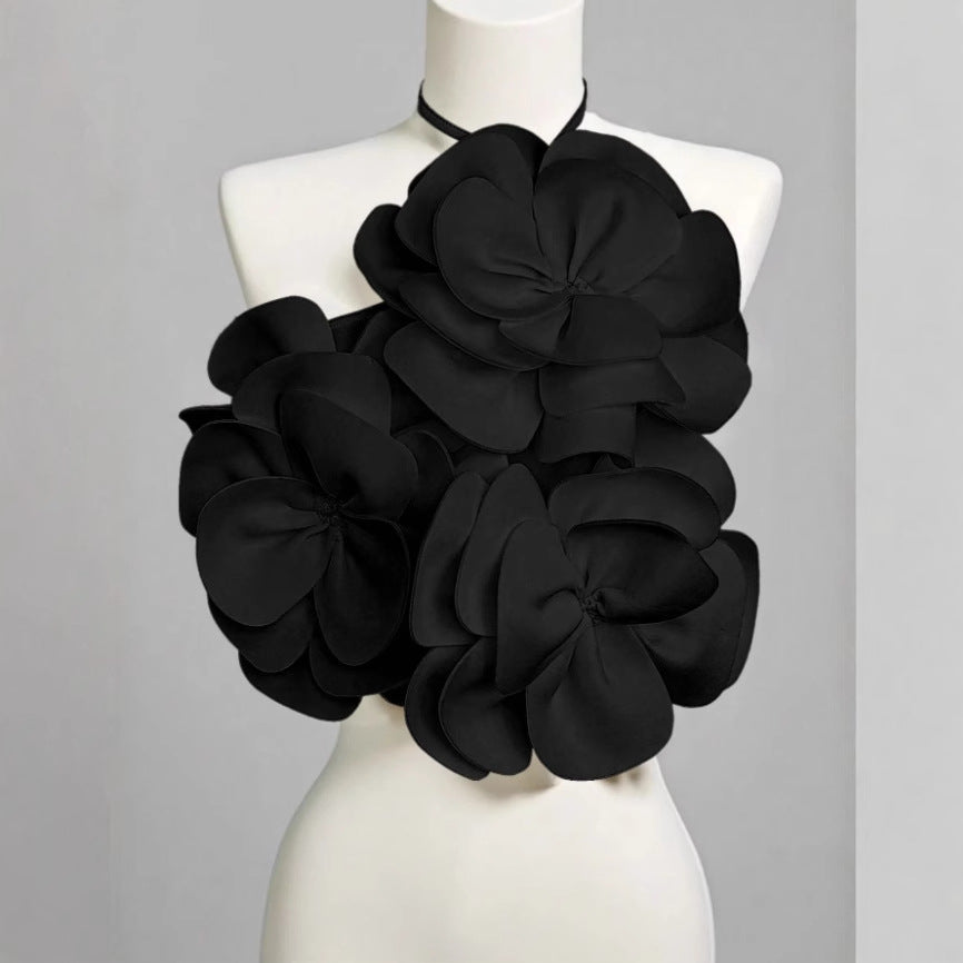 Fab 3D Flower Lace-up Vest