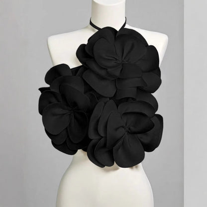 Fab 3D Flower Lace-up Vest
