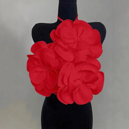 Fab 3D Flower Lace-up Vest