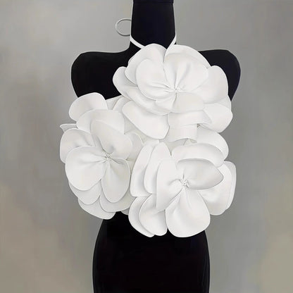 Fab 3D Flower Lace-up Vest