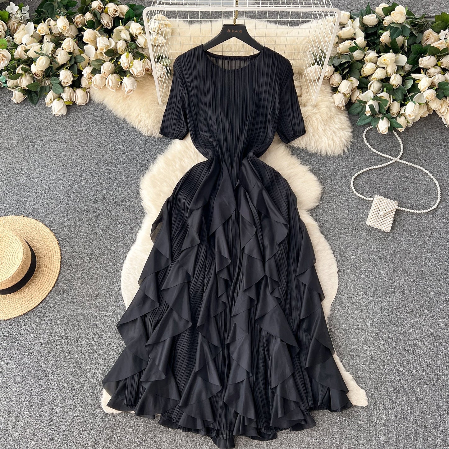 Classy Pleated Midi Dress