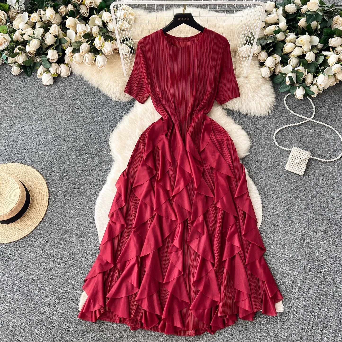 Classy Pleated Midi Dress
