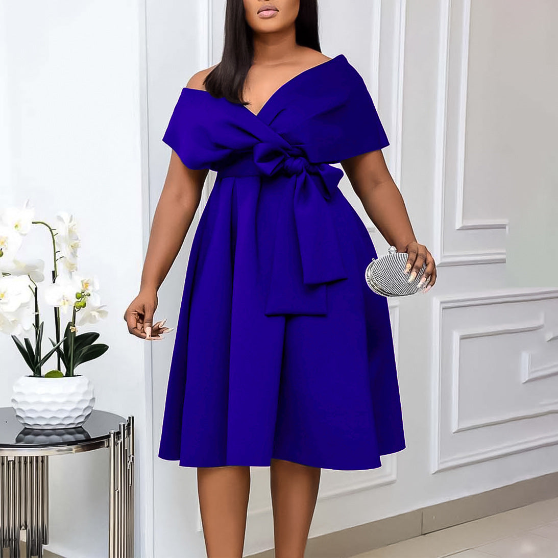 V-Neck Elegant Dress