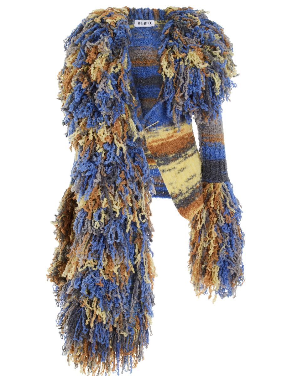 Multi-color Tassel Knitted Cardigan