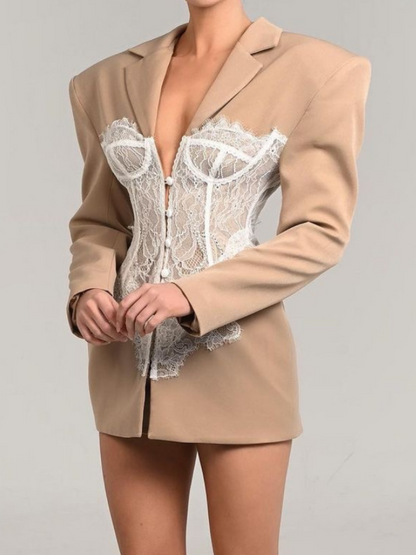 Lace Stitching Suit