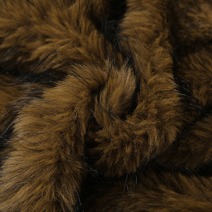 Fashion Fuzzy Skew Neck Top