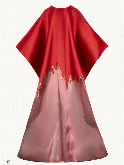 Split Neck Loose Printed Maxi Dress