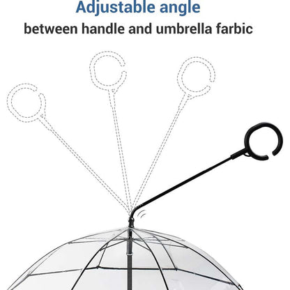 Adjustable Rain Dog Walking Leash Transparent Pet Umbrella