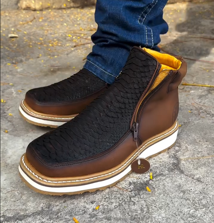 Italian Vintage Python Leather Cowboy Boots
