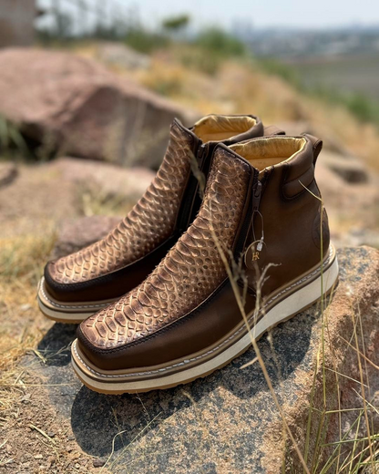 Italian Vintage Python Leather Cowboy Boots