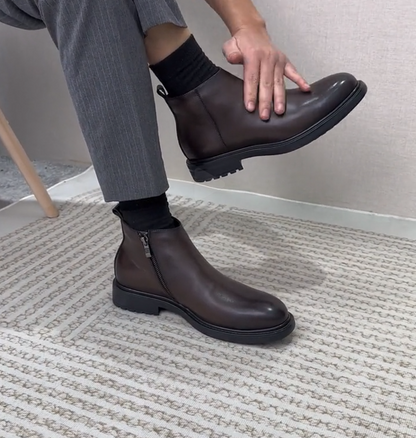 Brown Leather Casual Boots