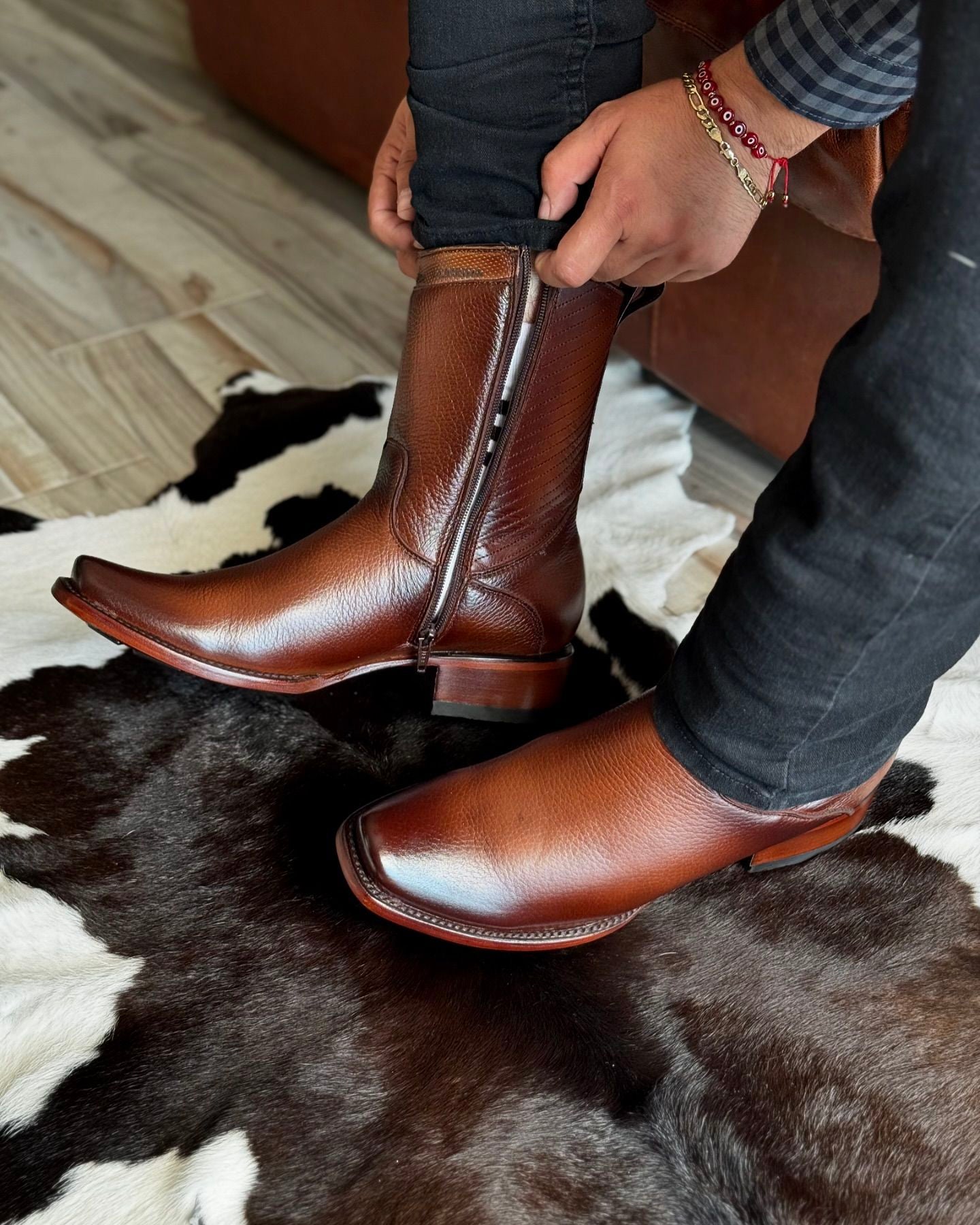 Original Handcrafted Deerskin Western Cowboy Boots