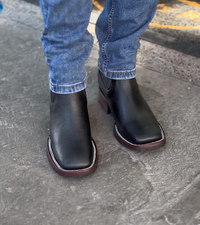 Men's Fashion Waterproof Cowhide Ankle Boots