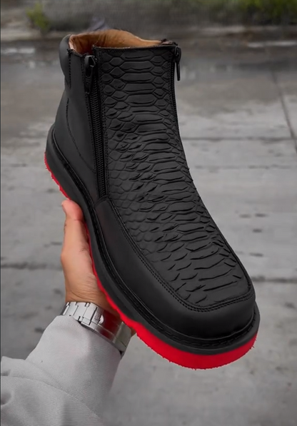 Men's python leather boots
