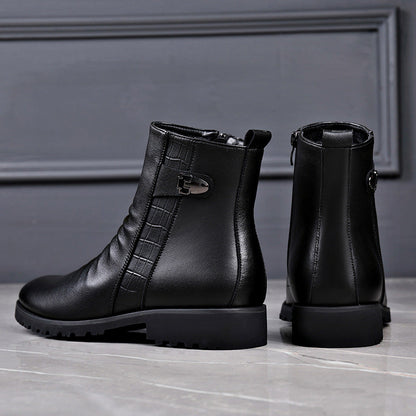 Men's soft leather pointed toe Chelsea boots