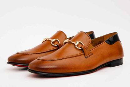 Black Leather shoe Bit Loafer Men Shoes