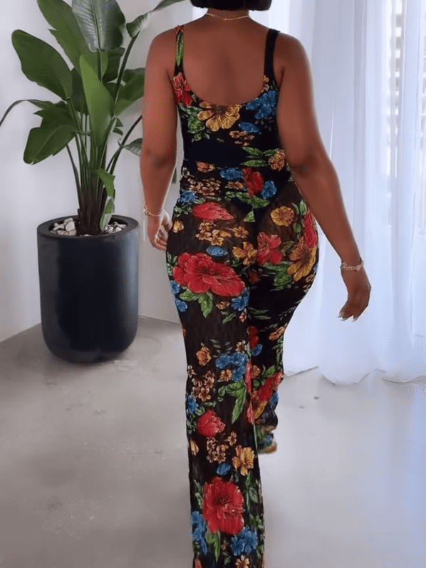Floral Print Cami Jumpsuit In Multicolour