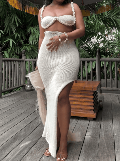 The Beige Crochet Two Piece