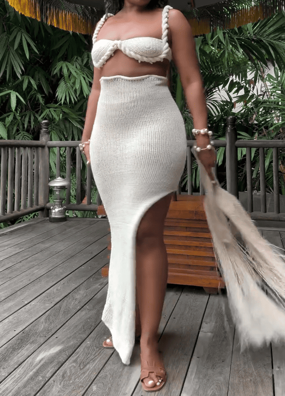 The Beige Crochet Two Piece