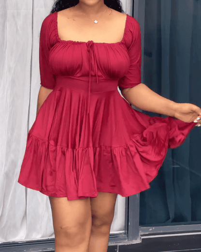 Elegant solid color dress