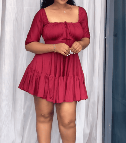 Elegant solid color dress