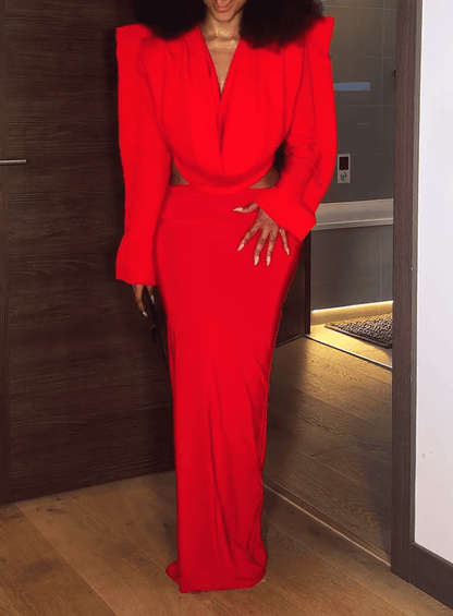 Red Shoulder Pad Retro Suit