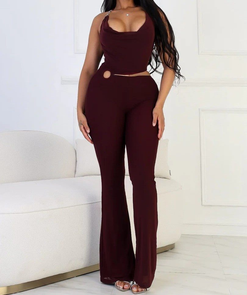 Fashion O Ring Cut Out Detail Jumpsuit