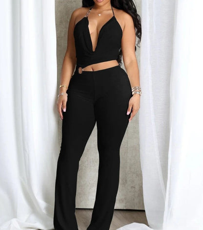 Fashion O Ring Cut Out Detail Jumpsuit