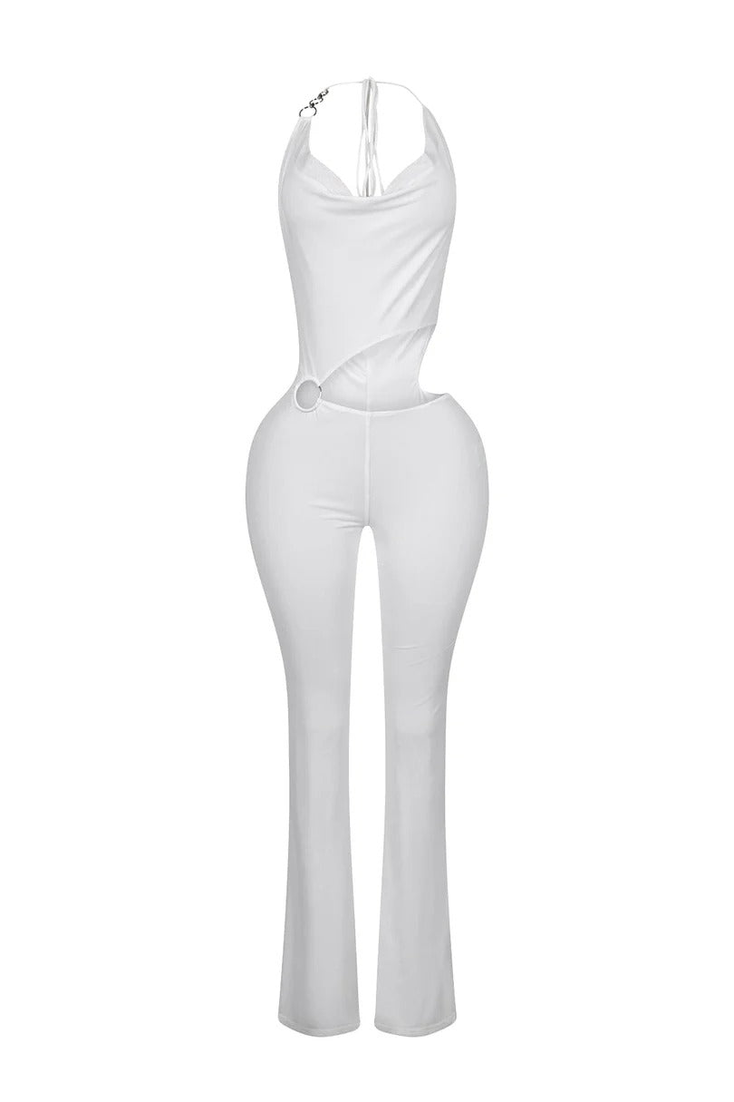 Fashion O Ring Cut Out Detail Jumpsuit