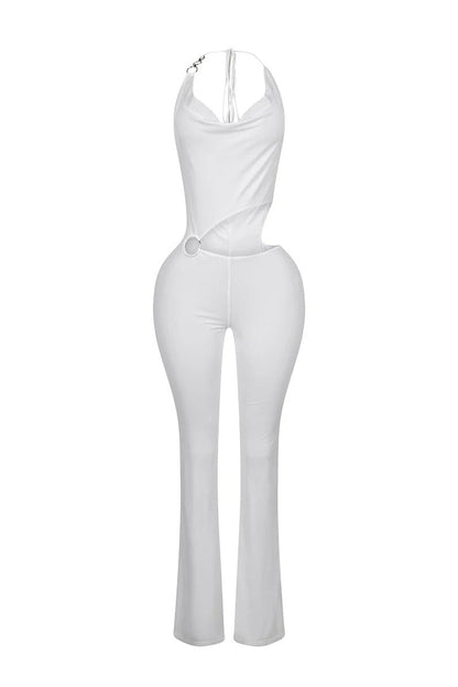 Fashion O Ring Cut Out Detail Jumpsuit
