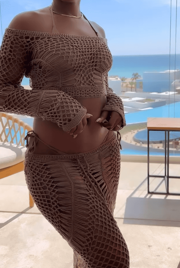 Sand Dunes Long Sleeve Top and Maxi Skirt Set Beach