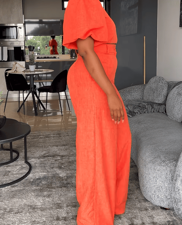 Fashion Orange Skirt Suits