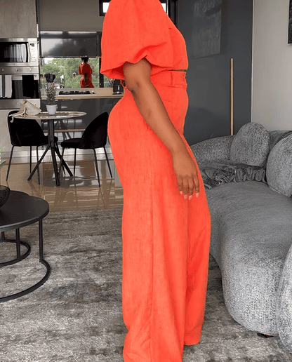 Fashion Orange Skirt Suits