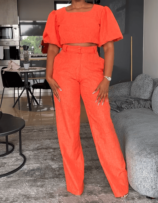 Fashion Orange Skirt Suits