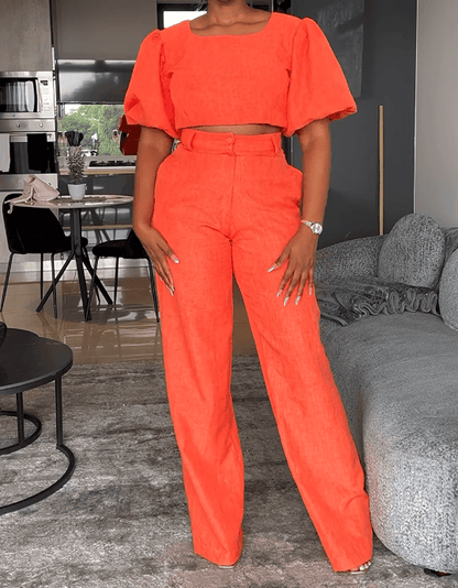 Fashion Orange Skirt Suits