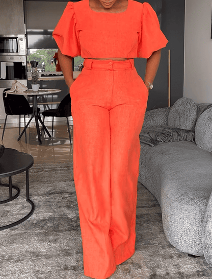 Fashion Orange Skirt Suits