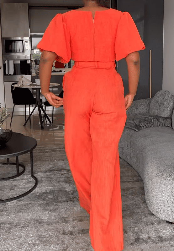 Fashion Orange Skirt Suits