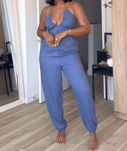Hanging Solid Color Jumpsuit
